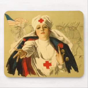 Enfermeira Vintage da Cruz Vermelha - Mousepad
