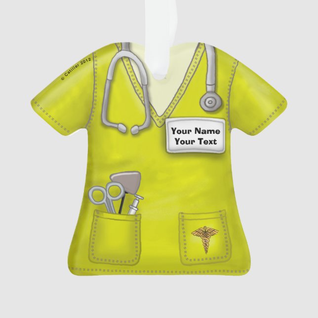Enfermeiro Amarelo ornamento (Frente)