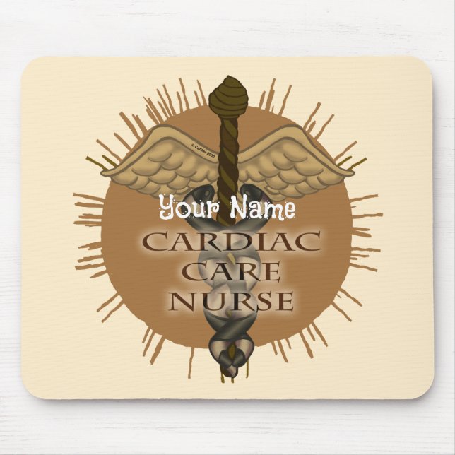 Enfermeiro Cardíaco Caduceus mousepad (Frente)
