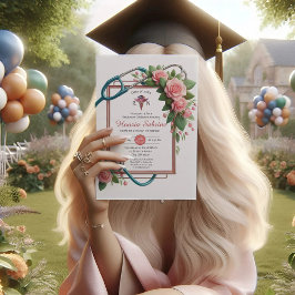 Enfermeiro-estetoscópio de Rosas Rosa Convite para