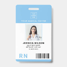 Enfermeiro Registrado RN Crachá Azul de ID Médico