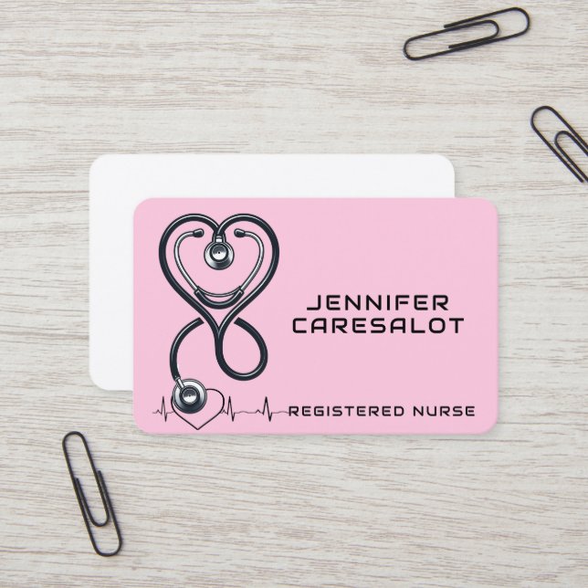 Enfermeiro RN, LVN, LPN, Cartão de visita de Caret (Frente/Verso In Situ)