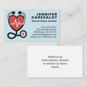 Enfermeiro RN, LVN, LPN, Cartão de visita de Caret