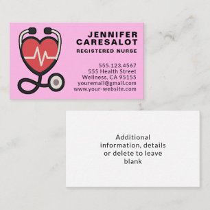 Enfermeiro RN, LVN, LPN, Cartão de visita de Caret
