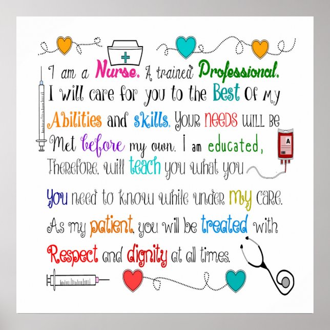 Enfermeiro Sayings Poster 24x24 (Frente)