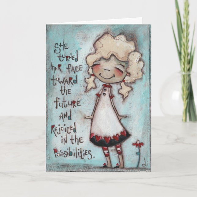 Enfrentar o Futuro - Cartão de Aniversário (Frente)