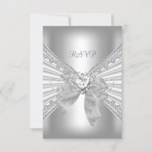 Engajamento RSVP Diamante Coração Branco Arco de P