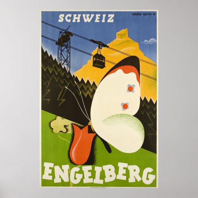 Engelberg, Suiça, Poster de Esqui (Frente)