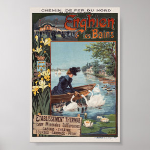 Enghien les Bains França Poster vintage 1900