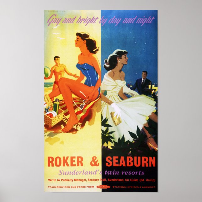 England Roker e Seaburn - Poster vintage Restaurad (Frente)
