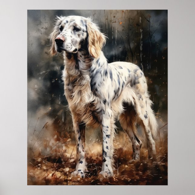 English Setter Art Impressão (Frente)