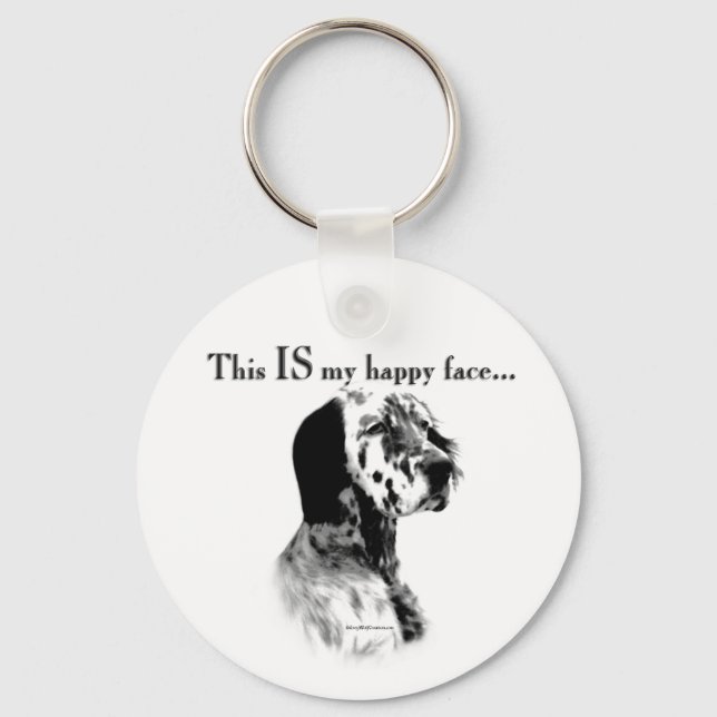 English Setter Happy Face Chaveiro (Frente)