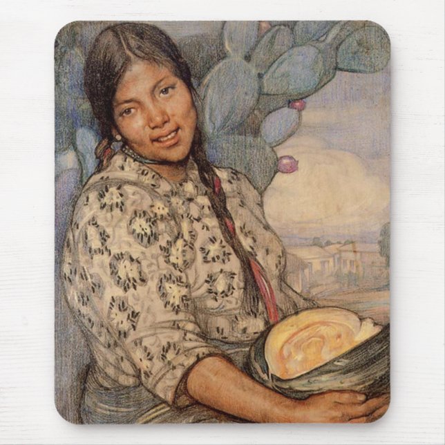 Engodo Calabaza Mousepad de Saturnino Herran Mujer (Frente)