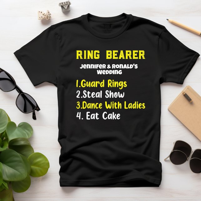 Engraçada Bearer T-shirt Nome do Casal (Criador carregado)