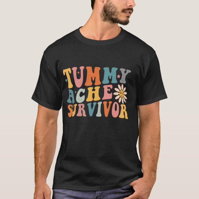 Engraçada Camisa De Sobrevivência Do Tummy Ache, T (Frente)