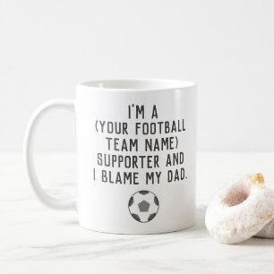 Engraçada caneca de café fã de futebol