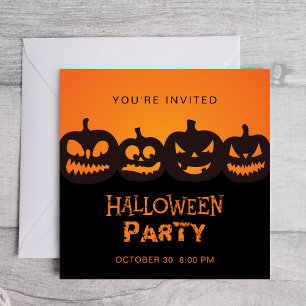 Engraçada Com O Convite Do Quarteto De Halloween