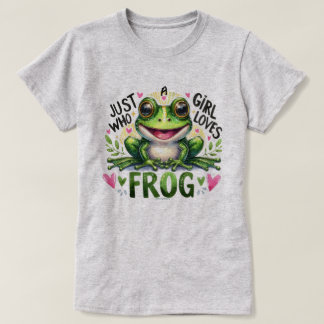 Engraçada Garota Adora Camisa Sapo Gráfica