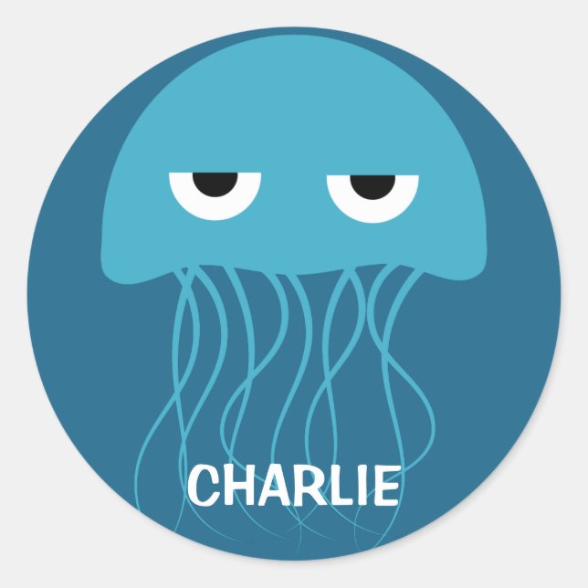 Engraçada Jellyfish: autocolantes personalizados (Frente)
