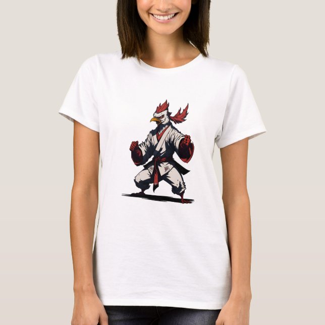 Engraçada Menina de Frango Camiseta Mulher-Camisa  (Frente)