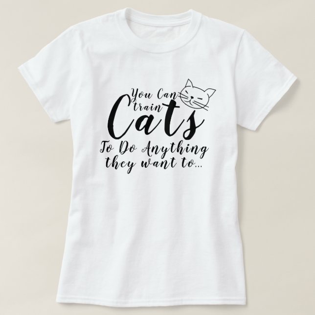 Engraçada Trendy Cat Cita Palavra Cat Pun T-shirt  (Frente do Design)