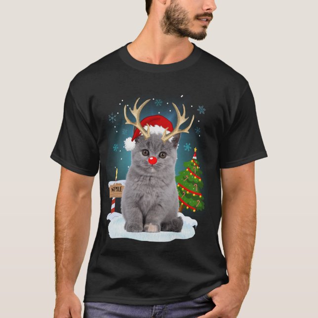 Engraçadinho Furioso Gato-Suéter-Reindeer Polo Nor (Frente)