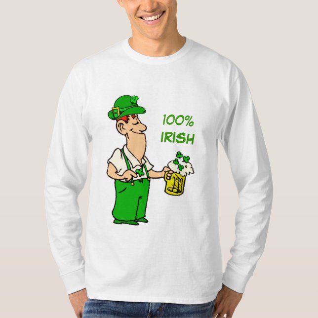 Engraçado, 100% de T-Shirt irlandês (Frente)