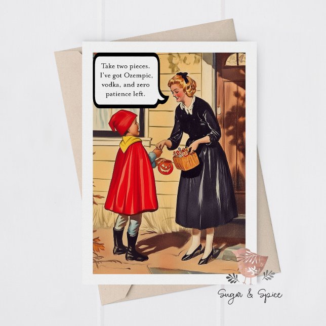 Engraçado Adulto Halloween Mãe Sêmula Cartão Sauda (Criador carregado)