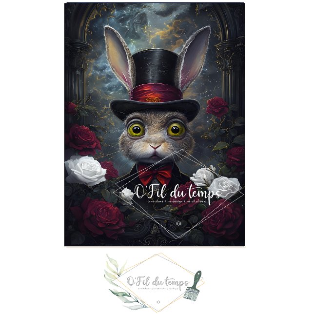 Engraçado Animal com papel de Decoupage do Chapéu. (Criador carregado)