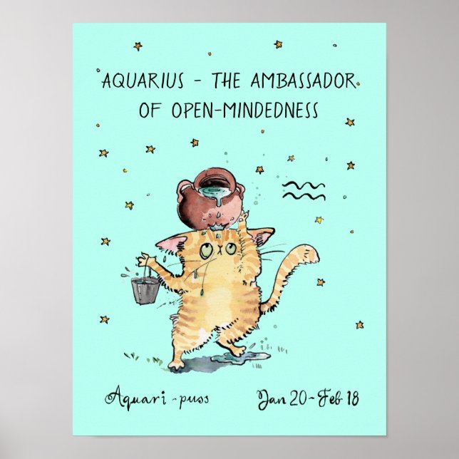 Engraçado Aquarius poster Zodiac - Sinal de estrel (Frente)