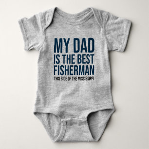 Engraçado Baby Fish Jersey Camisa de bebê por Pai