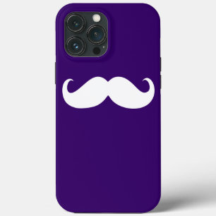 Engraçado bigode branco em fundo roxo escuro
