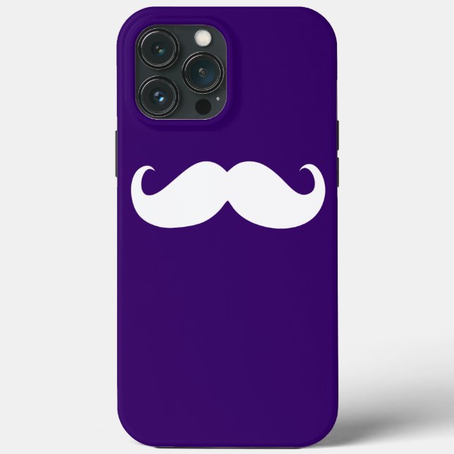 Engraçado bigode branco em fundo roxo escuro (Verso)