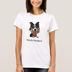 Engraçado Borda Collie Camisa de Mulher