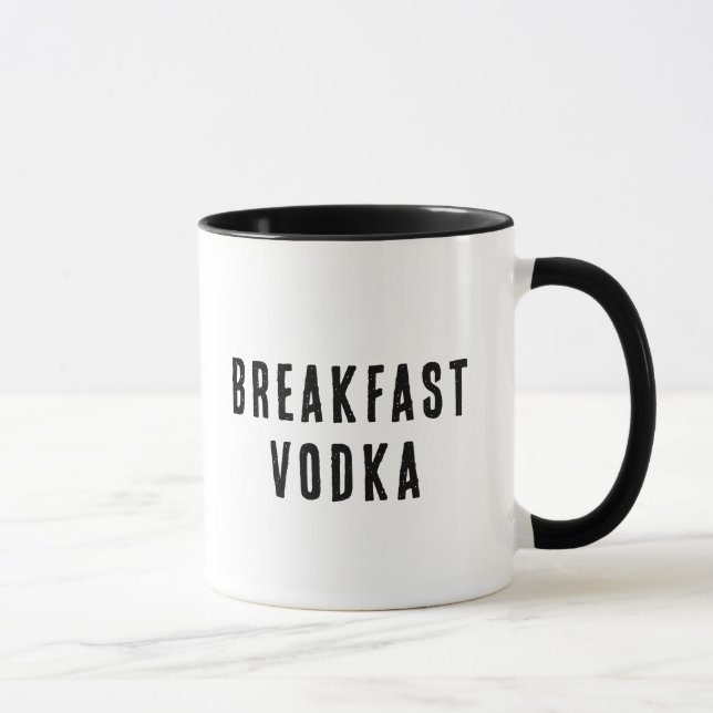 Engraçado Café da Manhã Vodka Drinker - Caneca Alc (Direita)