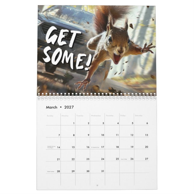 Engraçado Calendário do Esquilo de Ação 2025 "Get  (Mar 2027)