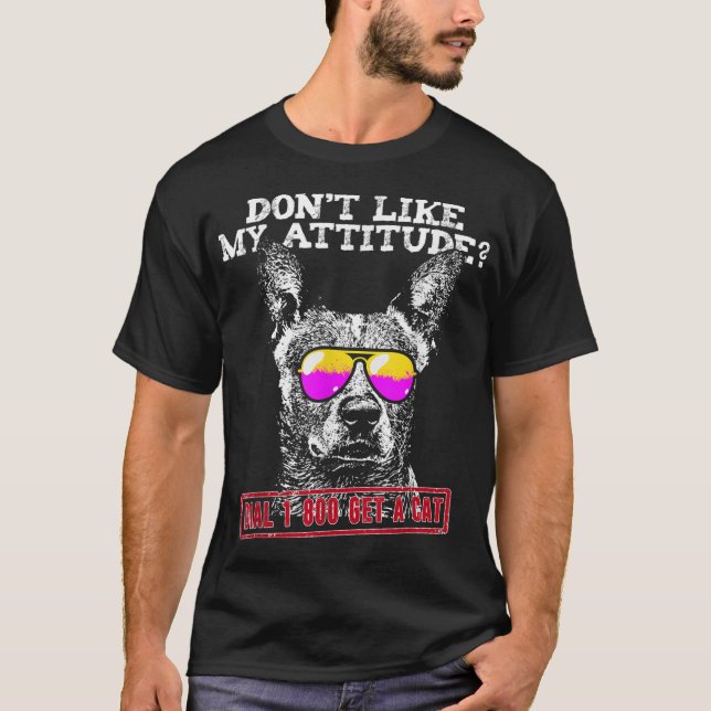 Engraçado Camisa de Atitude de Cães Australianos (Frente)