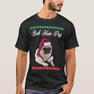 Engraçado Camisas De Natal Bah Hum Pug Dog Lover
