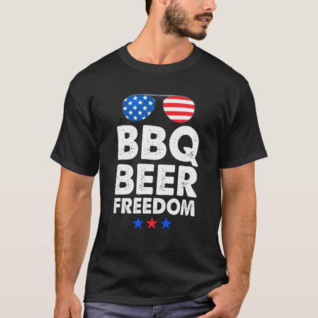 Engraçado Camiseta de Liberdade de Cerveja Homens  (Frente)
