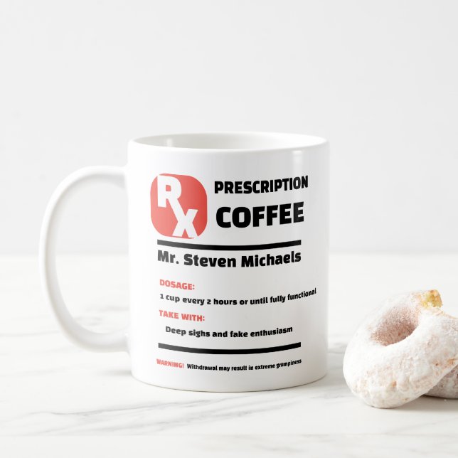ENGRAÇADO! ☕ Caneca de Café com Receita de Piada P (Com Donut)
