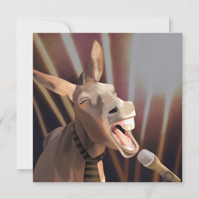 Engraçado Cantando Donkey Fazenda Animal (Frente)