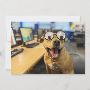 Engraçado Cão Googly Olhos, Colorido, Cartão com f