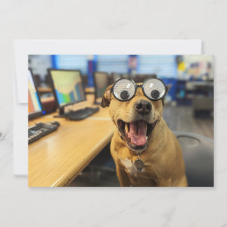 Engraçado Cão Googly Olhos, Colorido, Cartão com f