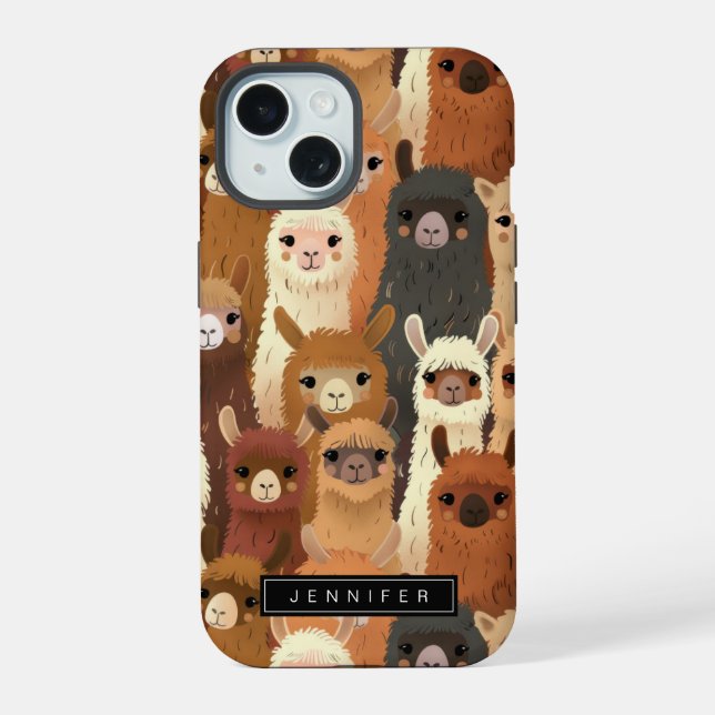 Engraçado capas de iphone Llama (Verso)