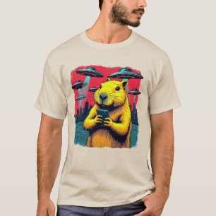 Engraçado Capybara Selfie com T-Shirt OVNI - Estra
