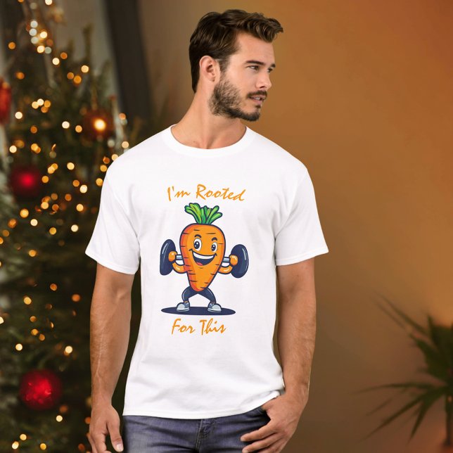 Engraçado Carrot Gym T-Shirt - Estou enraizado par (Criador carregado)