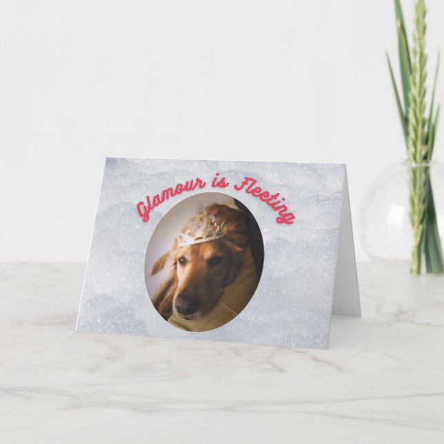 Engraçado Cartão de Aniversário Glamouros Ouro Ret (Frente)