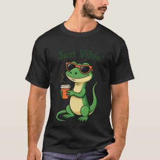 Engraçado Cartoon Lizard Meme T-Shirt Apenas Vibin