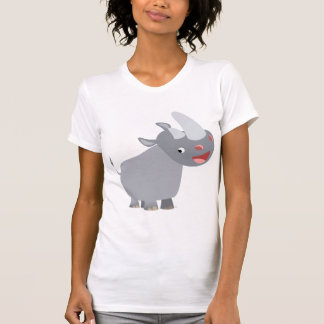 Engraçado Cartoon Rhino Mulheres T-shirt