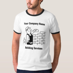 Engraçado Cartoon T-Shirt dos Serviços de Construç
